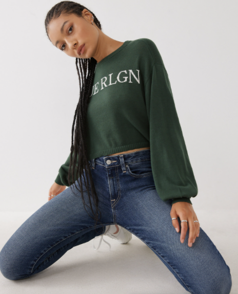 8 CROP LOGO SWEATER